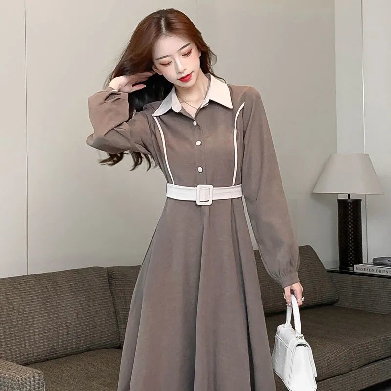 Đầm nữ tay dài lót lông cừu size lớn thanh lịch