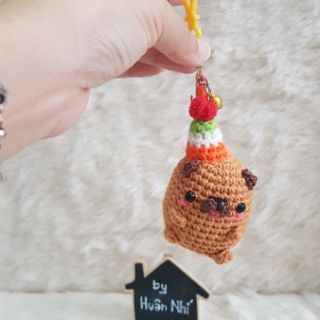 Móc khóa thú len handmade - chó Pull