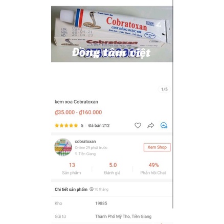 Kem xoa Cobratoxan date 07/2025