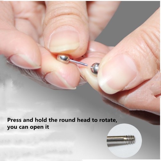 Khuyên Tai Thép Titan Hình Quả Tạ T423 Thời Trang Hàn Quốc