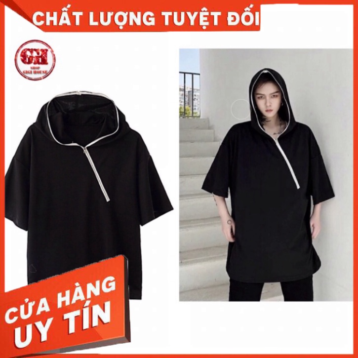 FREESHIP 50K - Áo Dài Tay TRƠN ĐEN Dây Kéo Dài Từ Nón UNISEX Nam, Nữ - Hàng nhập khẩu