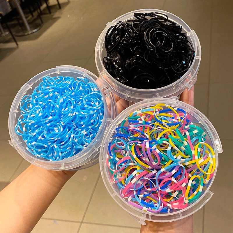 Thun Cột Tóc Dùng Một Lần Độ Co Giãn Cao Màu Sắc Xinh Xắn