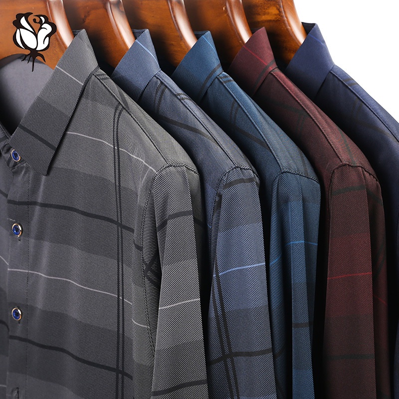 Áo sơ mi dài tay sọc ca rô độc đáo thời trang công sở cho nam với 5 màu lựa chọn