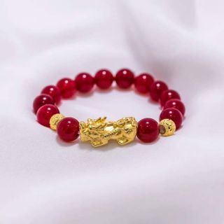 XẢ Vòng đá mã não mix tỳ hưu bạc ta si vàng