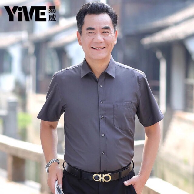 Áo Sơ Mi Nam Trung Niên Trơn Một Màu Cao Cấp