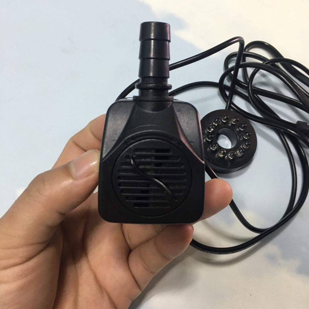 Bơm bể cá 220V kèm đèn 12 bóng đổi màu