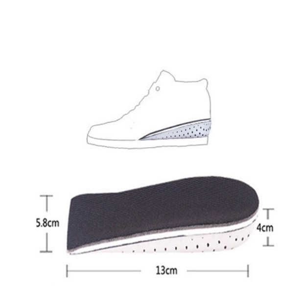 Lót giày tăng chiều cao mặt vải lưới thoáng khí, giảm mùi hôi, lót giày EVA cao cấp