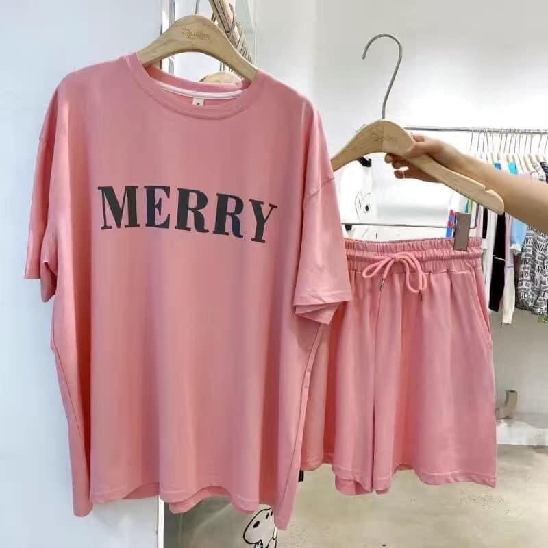 Sét quần áo cộc nữ M.E.R.Y - Bộ đùi mặc nhà nữ mùa hè đồ bộ Unisex siêu xinh - ZADOLA FASHION