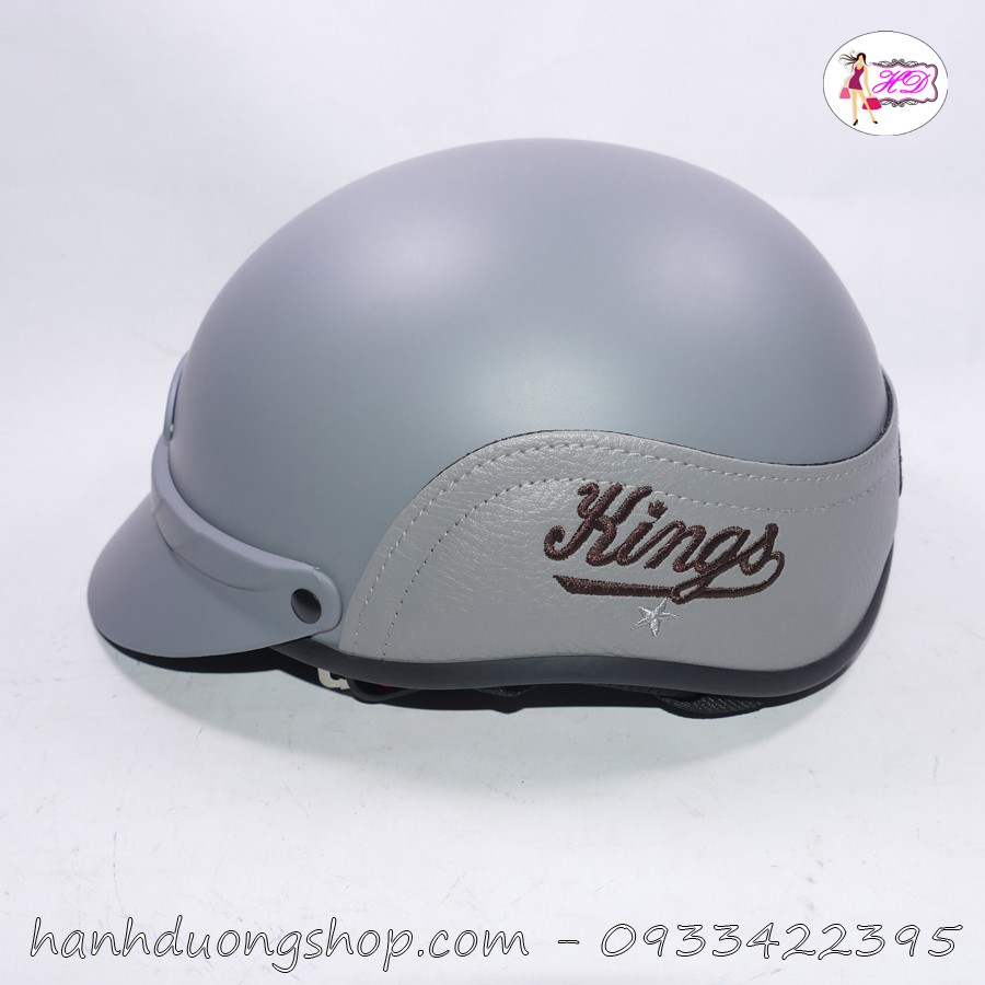 [Tặng áo mưa Hon.da] Nón bảo hiểm cao cấp chính hãng Helmet gắn da thêu chữ King DVS