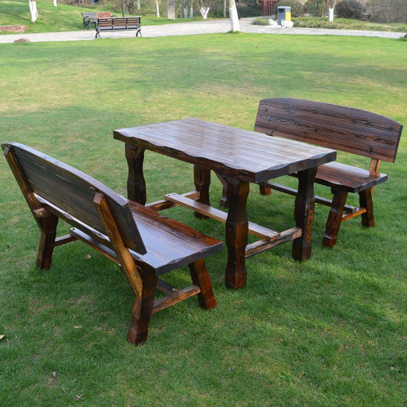 Bàn ghế ngoài trời bằng carbon chống ăn mòn gỗ sân vườn sun và đẩu đồ nội thất nguyên khối kết hợp thượng tiệc nướ