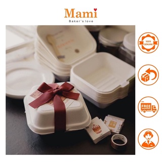 Hộp giấy đựng bánh và đồ ăn bằng bã mĩa kích thước 15.2x15.2x7.6cm