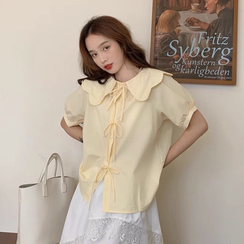 ÁO SƠ MI NƠ CỔ BÚP BÊ STYLE HÀN QUỐC