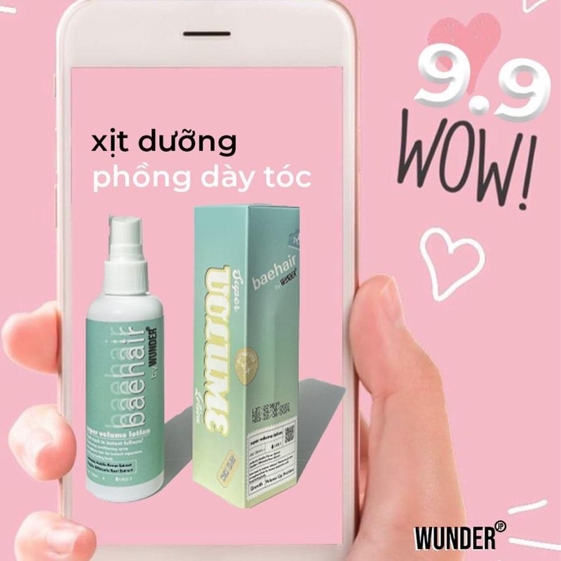 COMBO Tẩy Tế Bào Chết Da Đầu Scrubie, Xịt Kích Mọc Tóc Baehair By Wunder