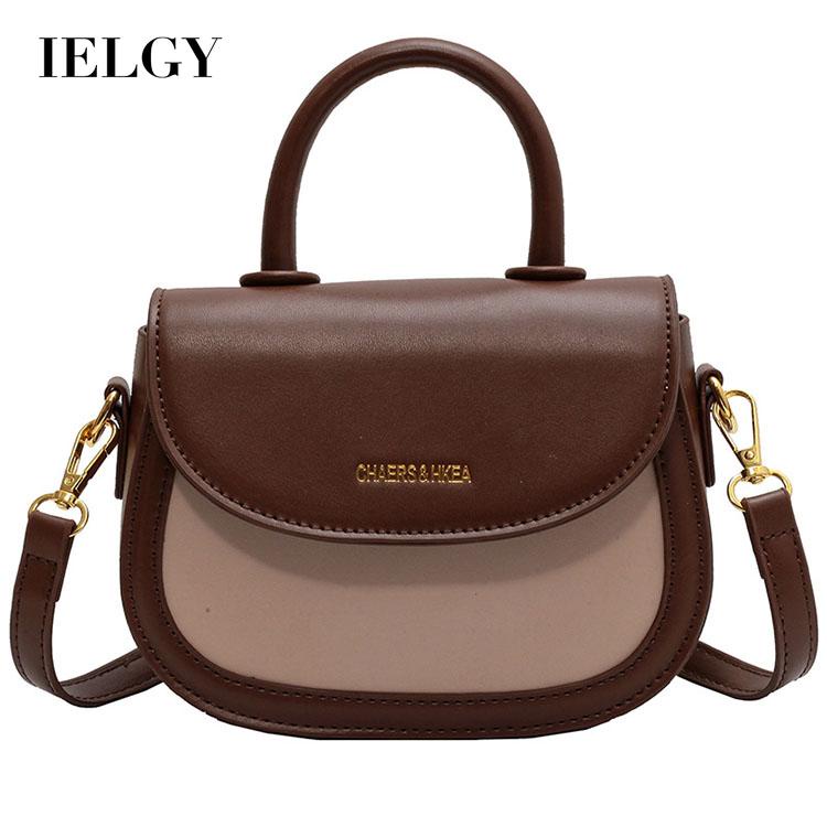 Túi yên ngựa IELGY cỡ nhỏ màu sắc tương phản chất lượng cao retro dành cho nữ