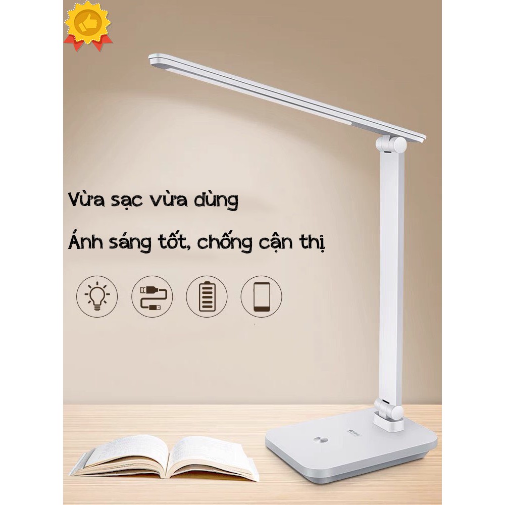 ĐÈN HỌC- ĐÈN BÀN TÍCH ĐIỆN BA MỨC ÁNH SÁNG TÙY CHỈNH TÍCH HỢP SẠC DỰ PHÒNG ĐIỆN THOẠI ÁNH SÁNG TỐT CHỐNG CẬN THỊ