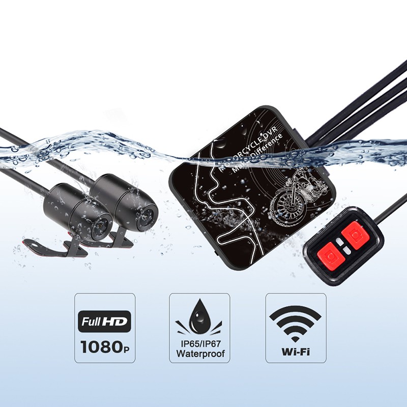 SYS VSYS camera hành trình  xe máy chống nước  Hỗ trợ wifi Quay video 1080P HD trước và sau Xe gắn m