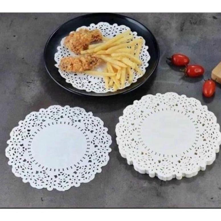 Giấy Thấm Dầu Ăn Đục Lỗ Họa Tiết 21cm - Giấy Nến Bọc Nồi Chiên Không Dầu