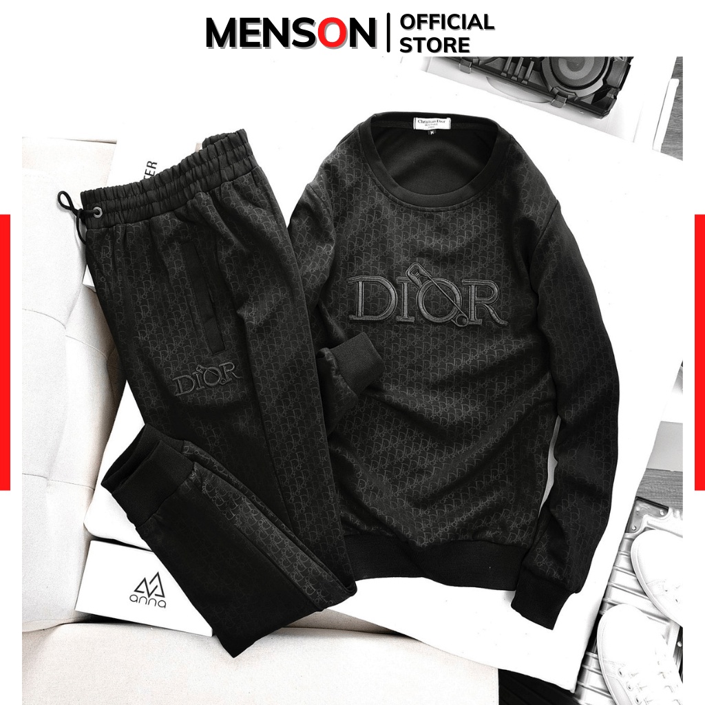Bộ quần áo thu đông nam cao cấp dày dặn mềm mịn Hàng Loại 1 Menson DB01 Bộ nỉ nam thu đông dài tay mặc nhà cổ tròn