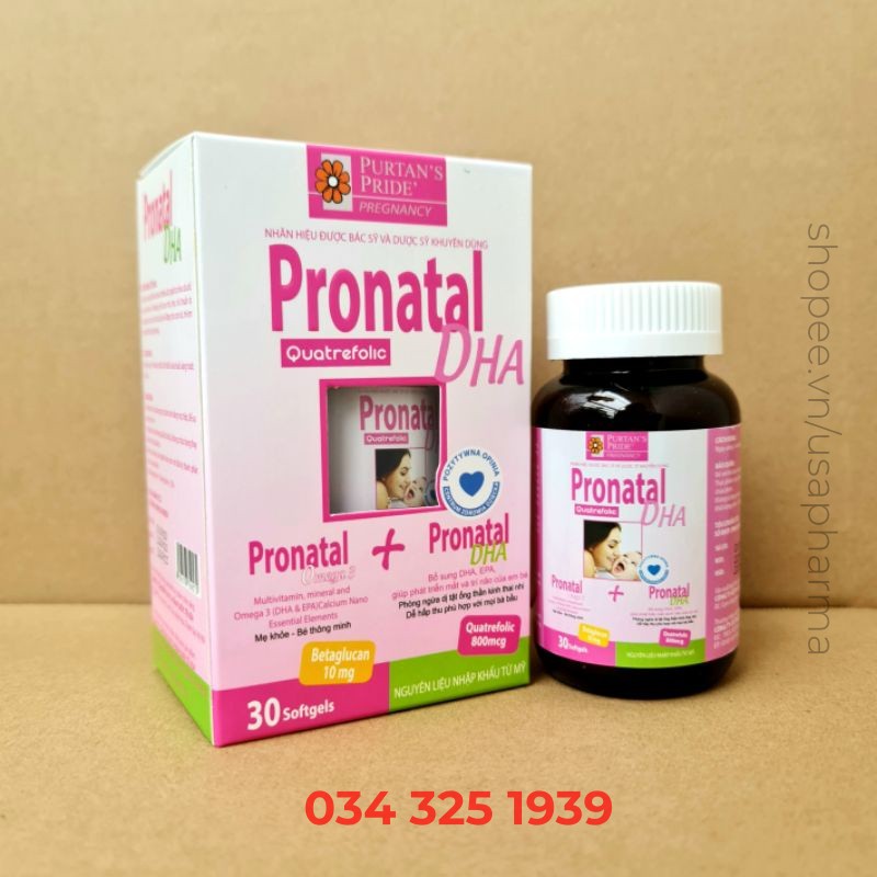 Pronatal DHA bổ sung vitamin khoáng chất cho mẹ bầu - Hộp 30 viên