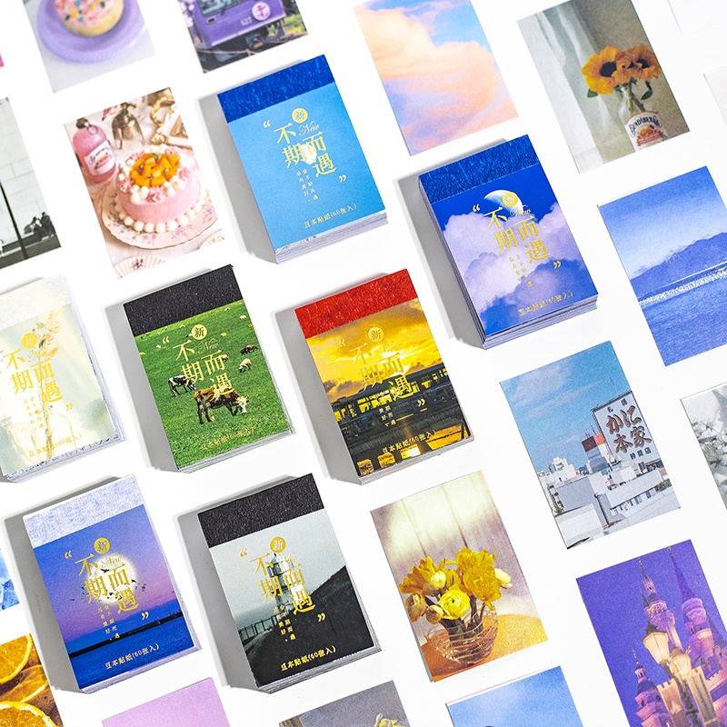 Set 60 Miếng Dán Washi Trang Trí Sổ Tay/Sổ Tay/Album DIY