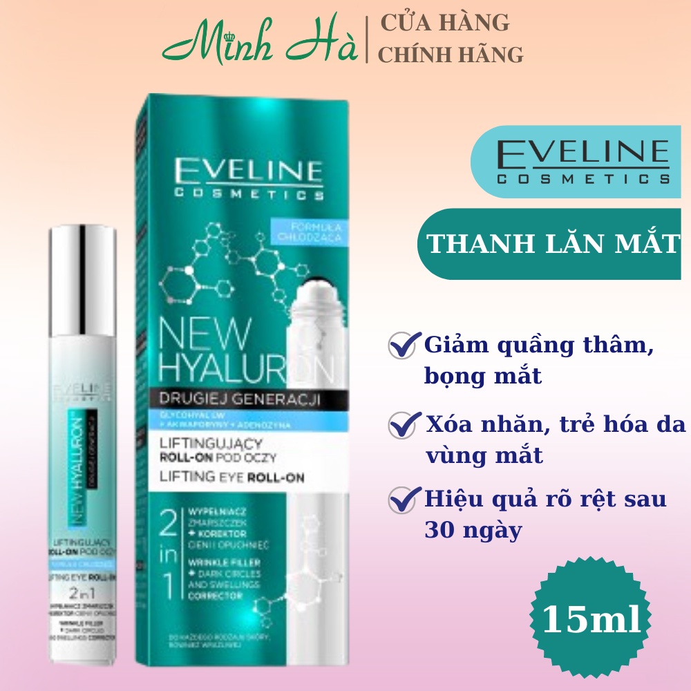 Thanh lăn mắt giảm thâm chống nhăn Eveline New Hyaluron