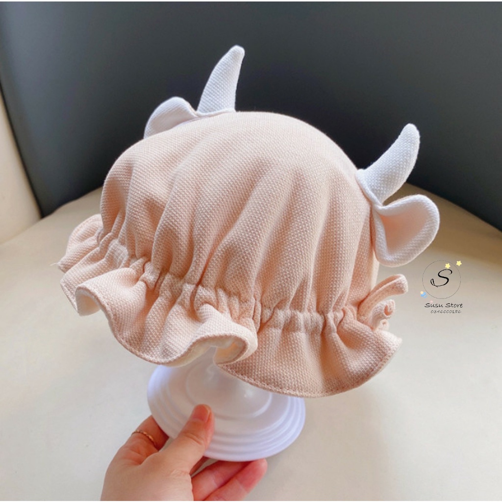 MUP 99: Mũ tròn bo chun  cho bé yêu từ 0-9m