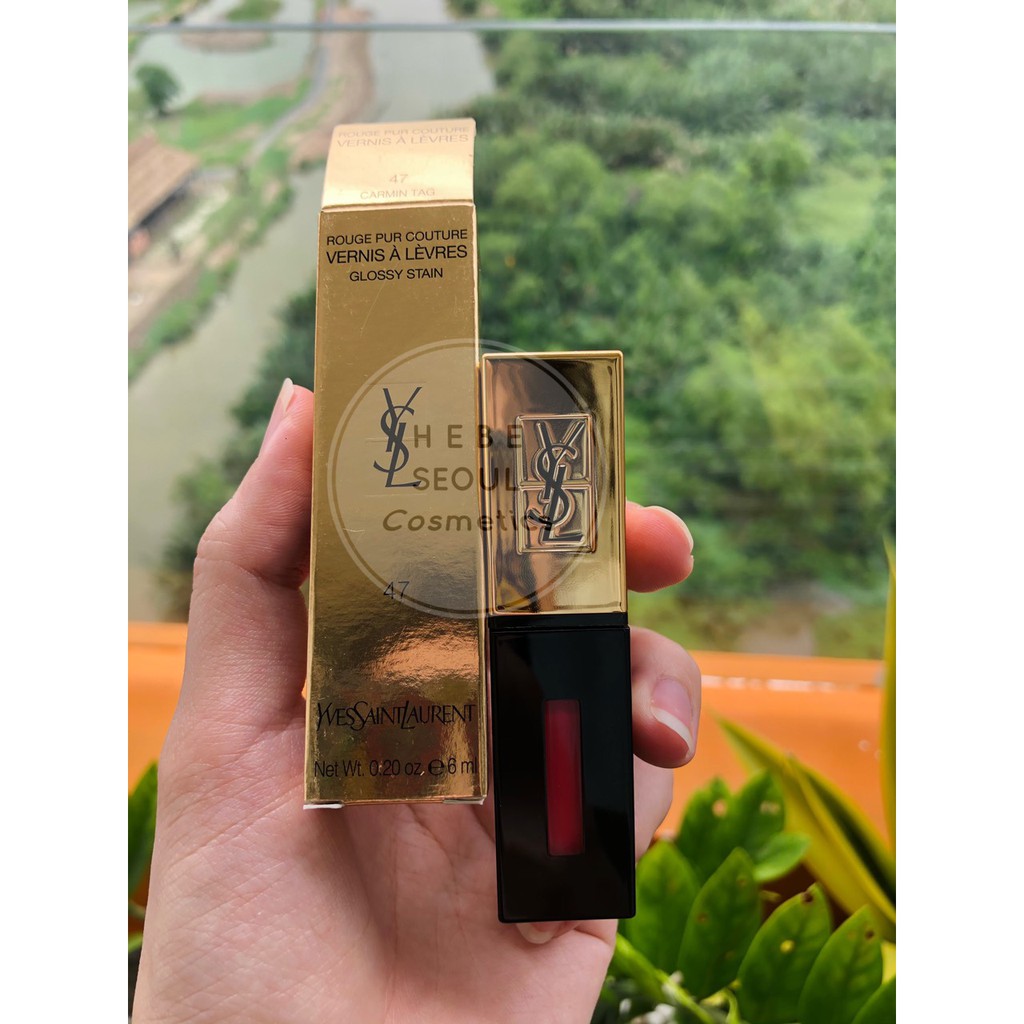 SON KEM YSL GLOSSY STAIN 47 Carmin Tag