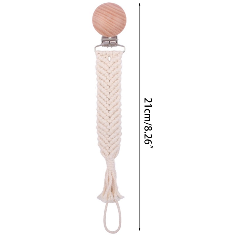 Giá Đỡ Núm Vú Giả Bằng Cotton Phối Dây Xích Cho Bé Sơ Sinh Mọc Răng