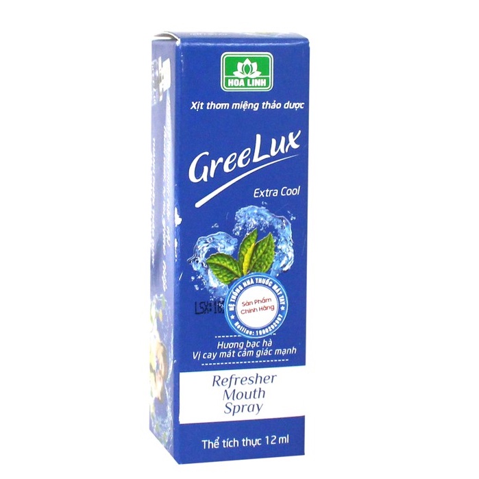 Xịt Thơm Miệng Thảo Dược Greelux Extra Cool - Chai 12ml - Hơi Thở Thơm Mát, Tự Tin Giao Tiếp