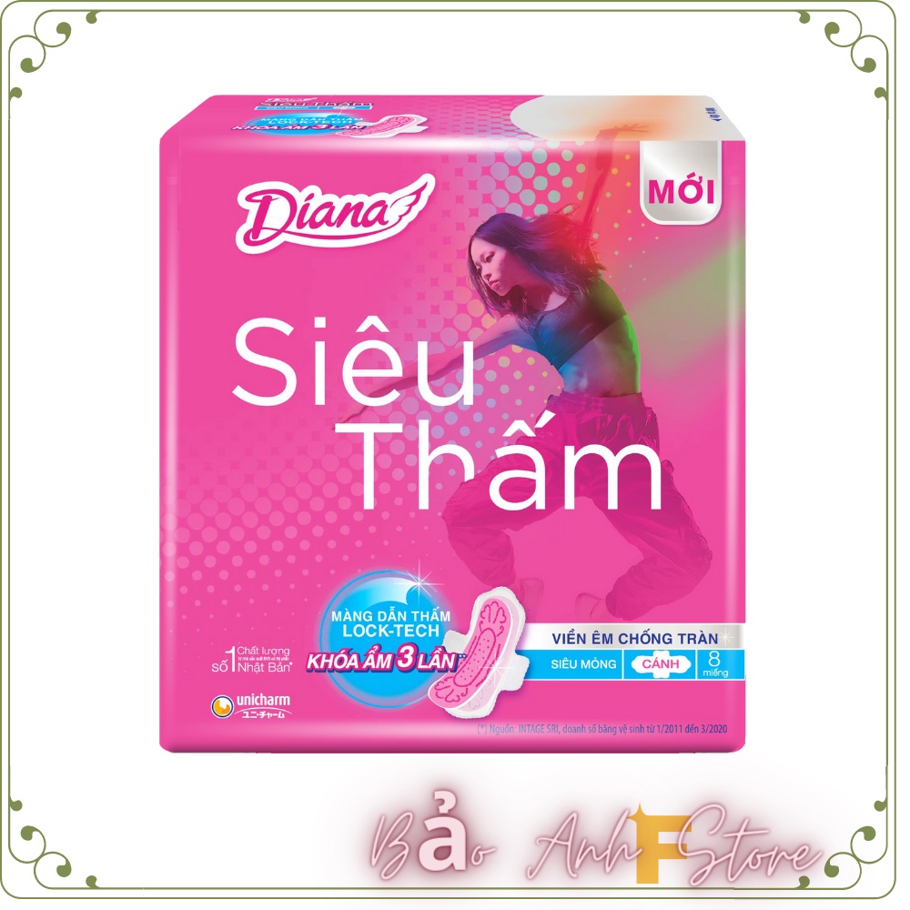BVS Diana 8 miếng /1 gói siêu thấm siêu mỏng cánh