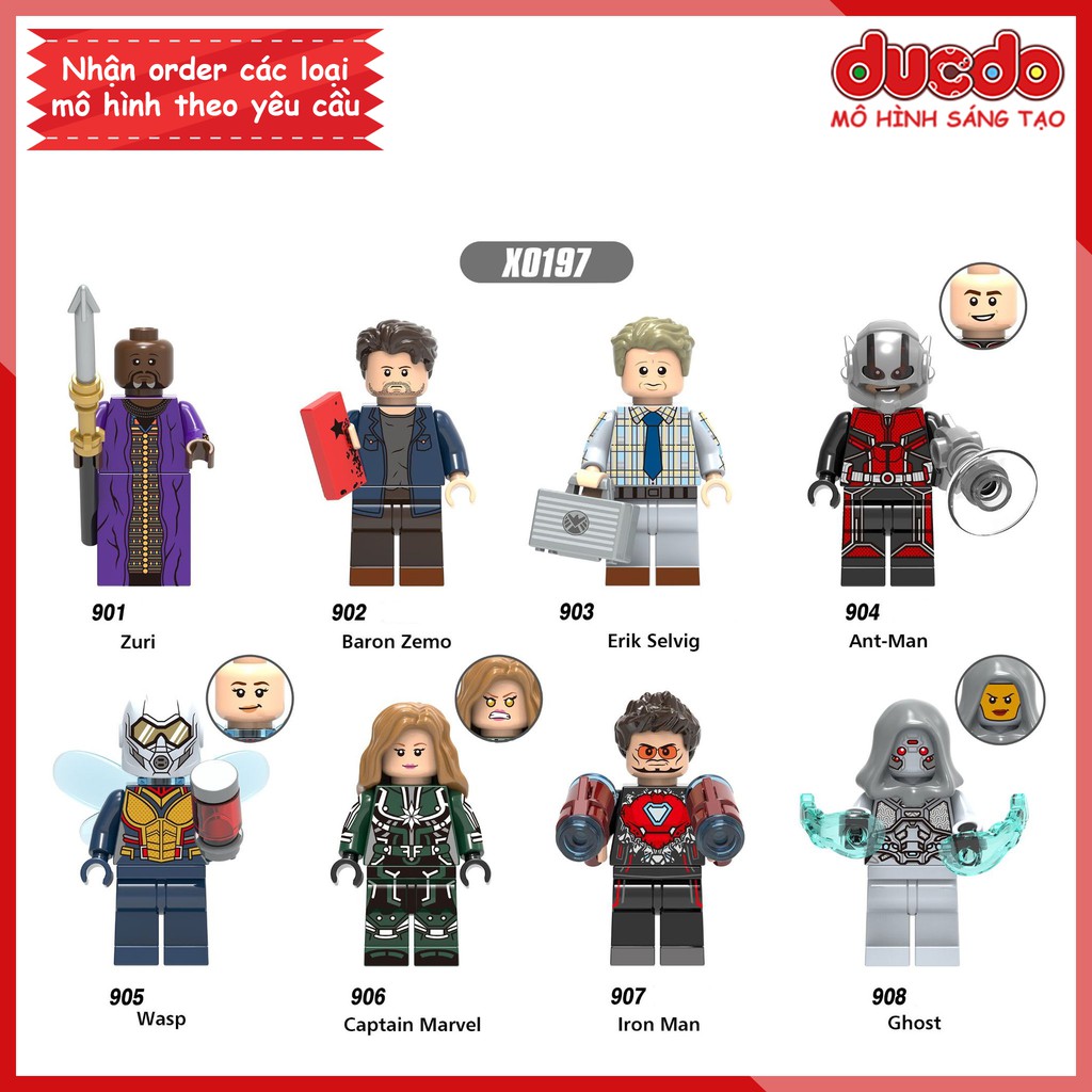 Minifigures Người kiến, Chiến Binh Ong, Iron Man, Ghost mới nhất - Đồ chơi Lắp ghép Xếp hình Mini Super Hero XINH 0197