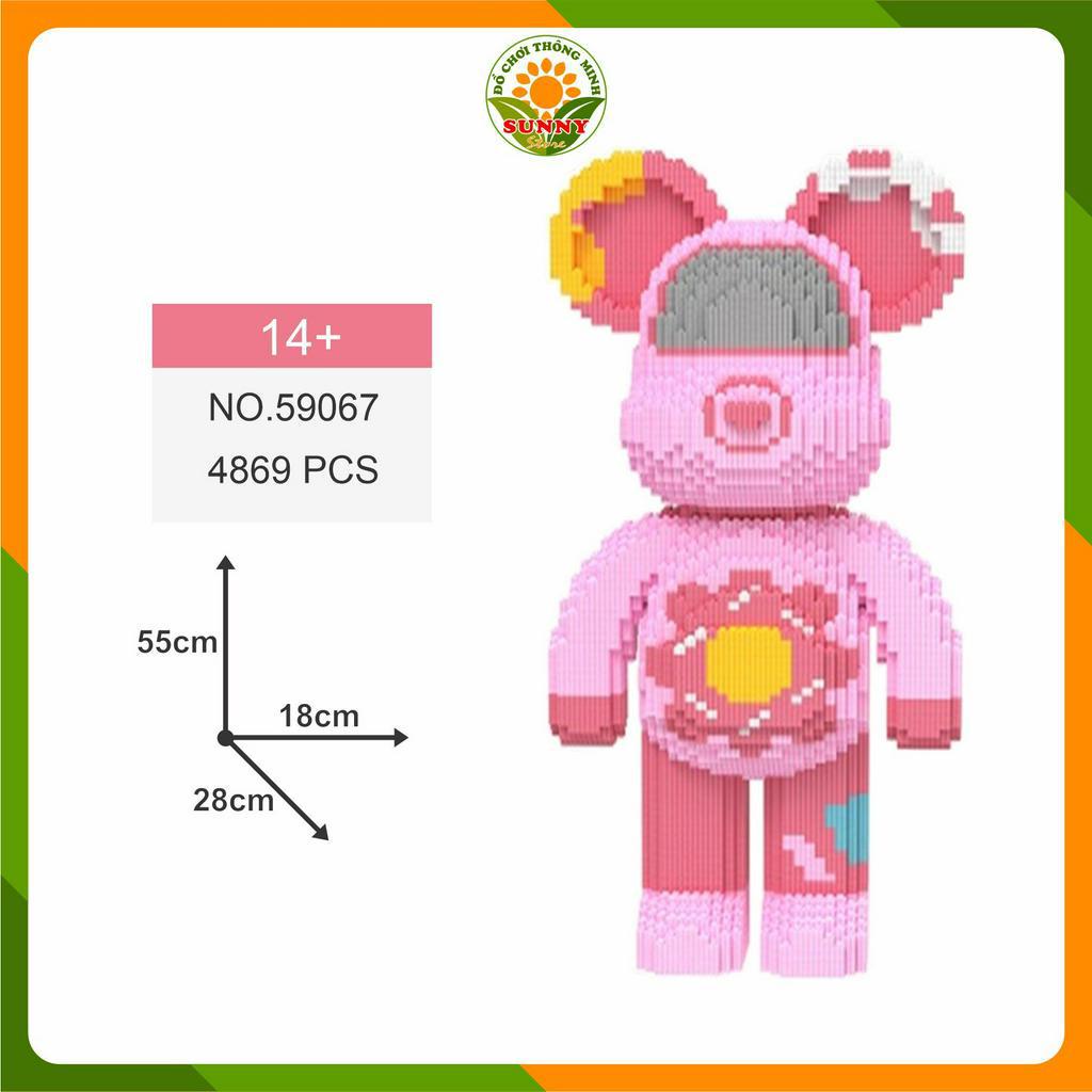 Đồ chơi lắp ghép Gấu Bearbrick Ngôi sao phong cách - Mô hình lắp ghép 3D Gấu Bearbrick - Cao 55cm - 4600+pcs - Sunny