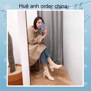 Bốt ngắn da trơn cổ lỡ gót 5p
