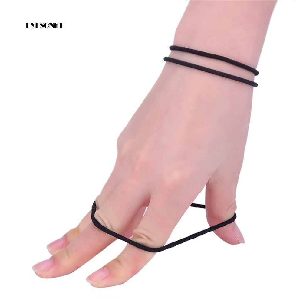 Set 100 dây thun cột tóc màu đen trơn đơn giản cá tính 4cm