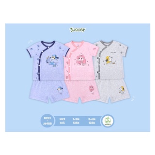 Bộ cộc tay cài lệch sơ sinh Judoby - Dokma cho bé JB488