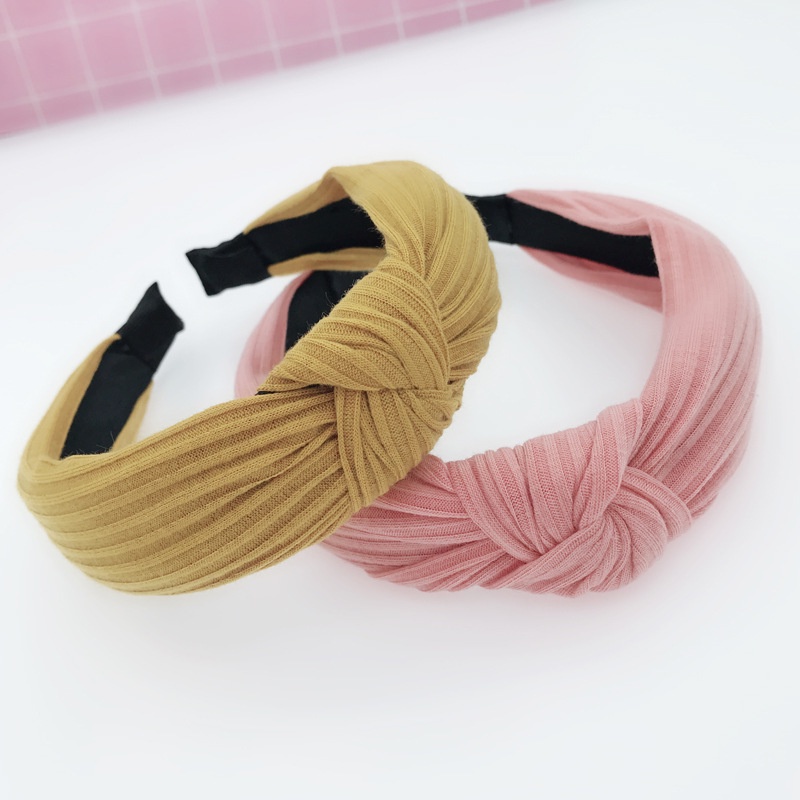 Cài tóc vải dệt kim màu trơn phong cách hàn quốc thời trang thu đông cho nữ