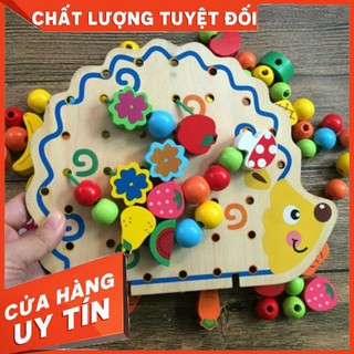 Đồ chơi nhím luồn hạt hoa quả cho bé