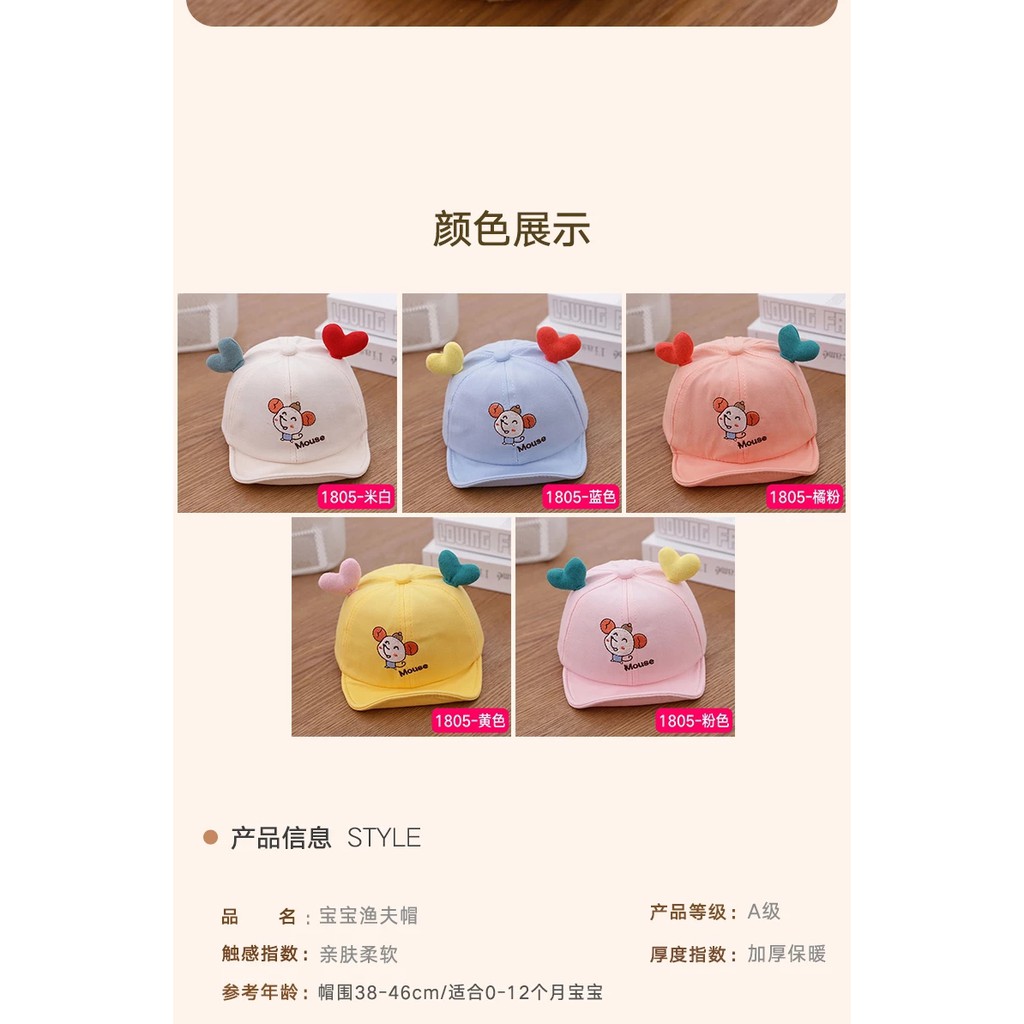 PVN25743 Mũ Lưỡi Trai Hình Chuột Cho Bé T2 .