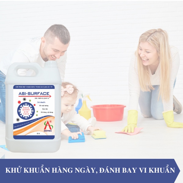 Dung dịch khử khuẩn bề mặt dùng trong gia dụng và y tế ASI SURFACE can 5 lít (Chính hãng)