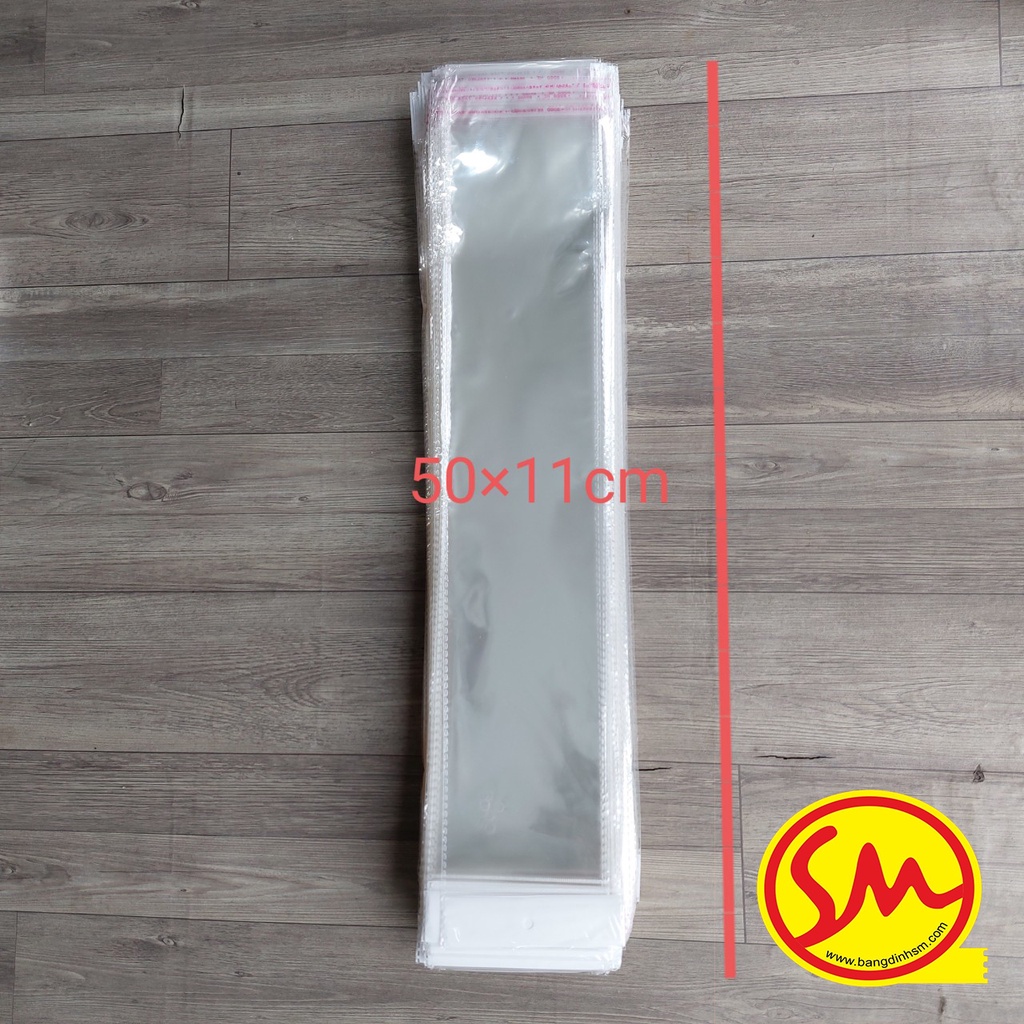 TÚI BÓNG OPP, TÚI BÓNG KÍNH dán miệng, TÚI BÓNG TRONG SUỐT GIÁ RẺ 55x11cm chuyên dùng ĐÓNG GÓI CÁC SẢN PHẨM