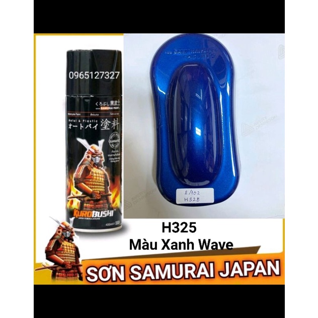 Sơn xịt Samurai Japan Màu Xanh Wave. Mã H325*