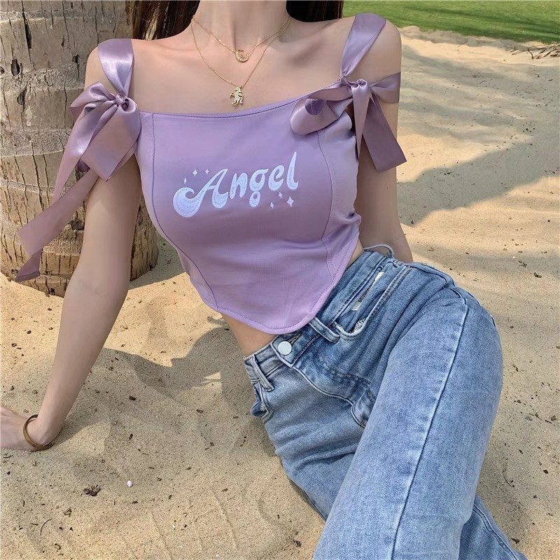 Áo croptop 2 dây Ulzzang(sẵn)