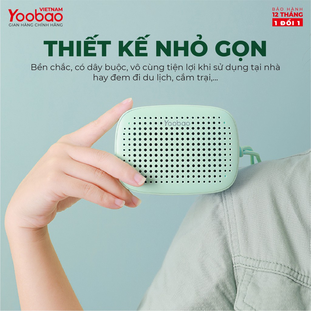 Loa Bluetooth 5.0 Yoobao M2 Hỗ trợ ghép đôi TWS Công suất 3W - Hàng chính hãng - Bảo hành 12 tháng 1 đổi 1