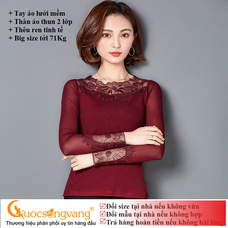 Áo kiểu nữ đẹp áo thun nữ ren lưới GLA129 Cuocsongvang