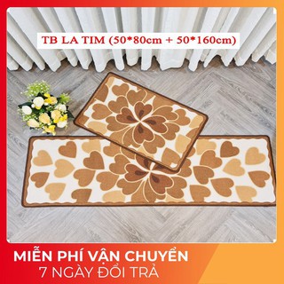 Thảm nhà bếp lông mịn trọn bộ 2 tấm