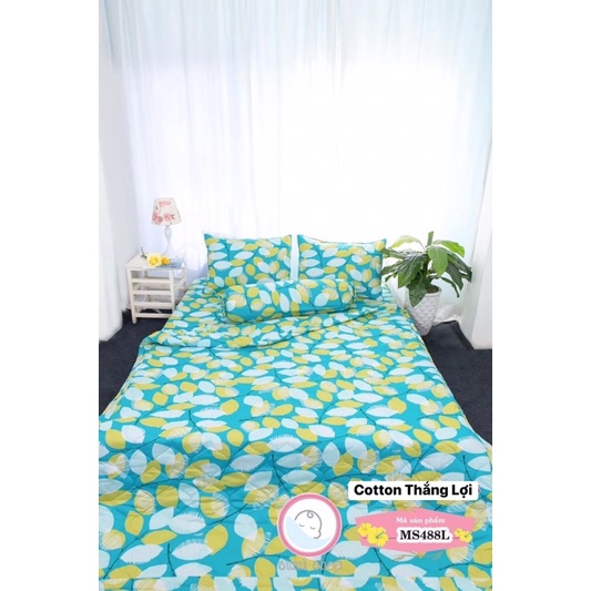 Drap cotton 100% Thắng Lợi, ga giường chính hãng thấm hút mồ hôi, thoáng mát chuẩn logo