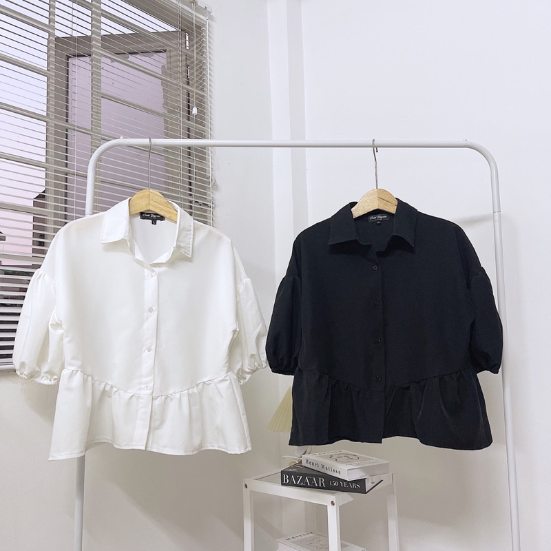 Áo sơ mi babydoll tay phồng