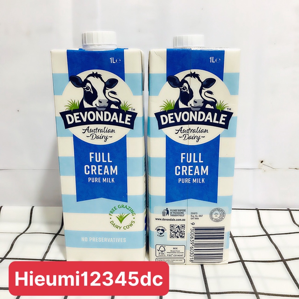 Sữa tươi nguyên chất tiệt trùng Devondale Full Cream Milk 1L