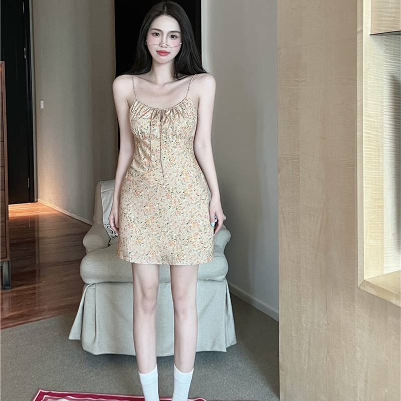 Đầm Mini In Hoa Thiết Kế Dễ Thương Cho Nữ