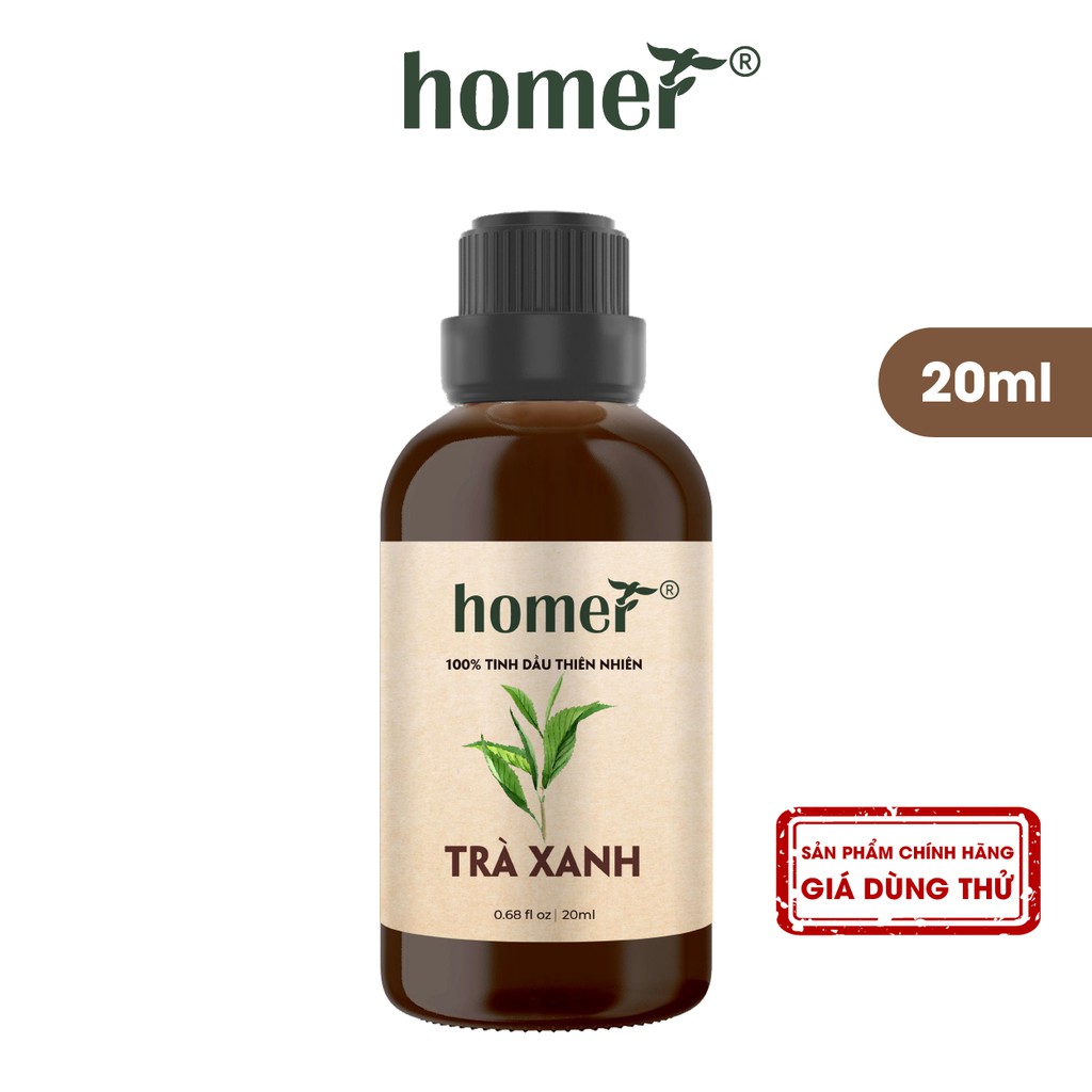 Tinh dầu Trà Xanh Bảo Lộc 20ml/100ml Homer - Green Tea Essential Oi - đạt chuẩn chất lượng kiểm định